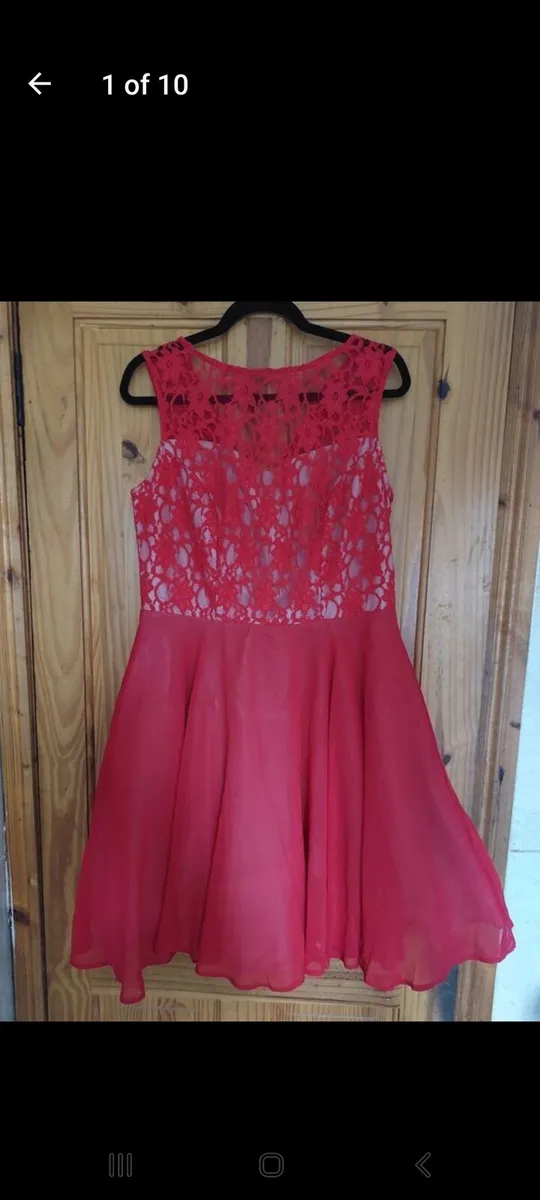 Teatro red lace mini dress (free postage) - Image 1