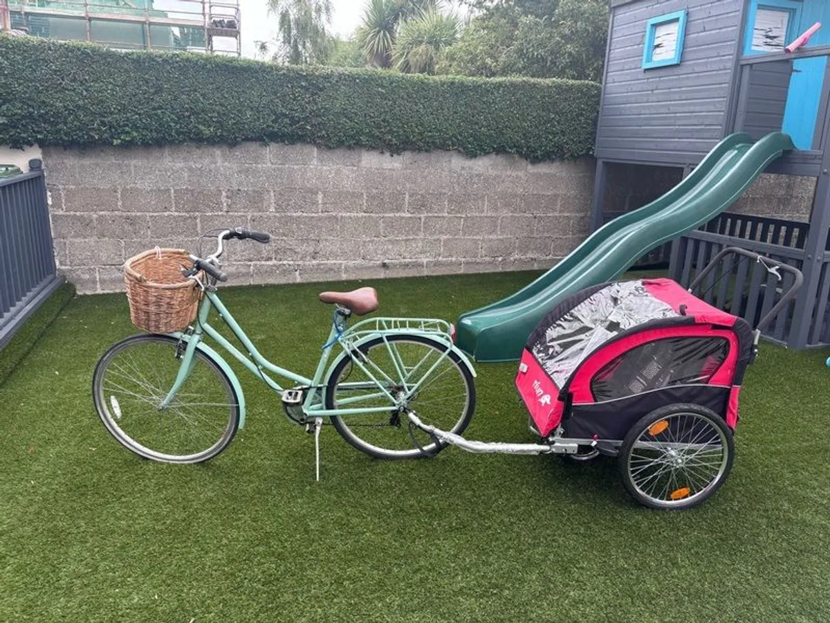Ladies bike with attached trailer for children - Image 2