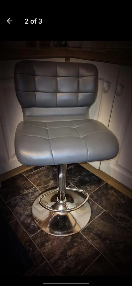 2 lazio grey bar stools - Image 1