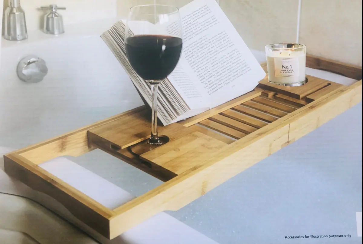 Extendable Bath Tray Tidy Caddy Shelf - Image 1