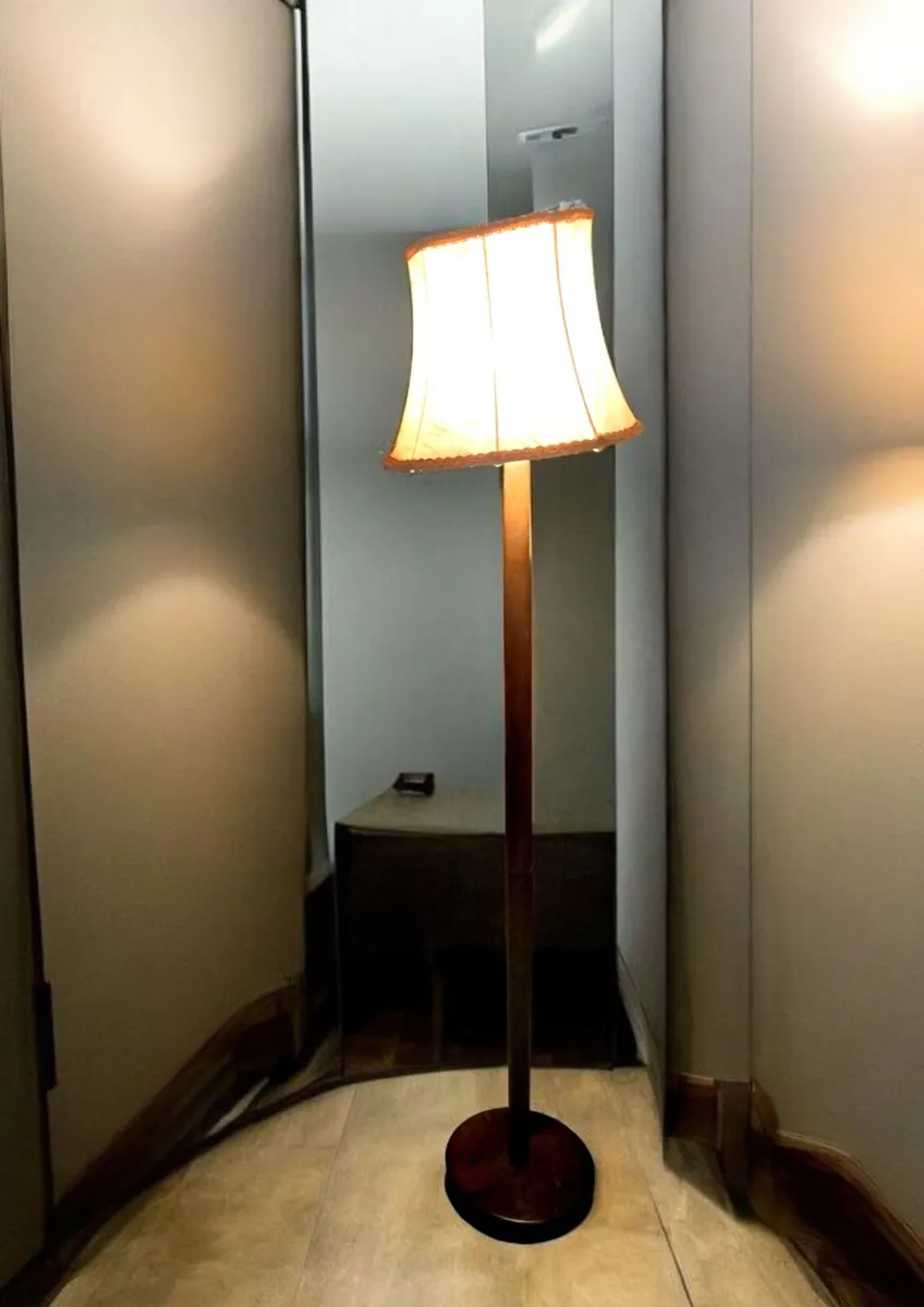 Antique solid wood floor lamp