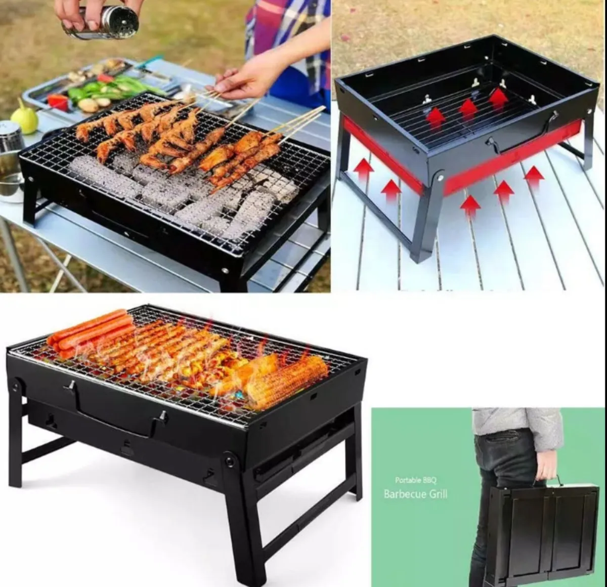 Portable Folding BBQ Barbecue Grill Compact NEW - Image 1
