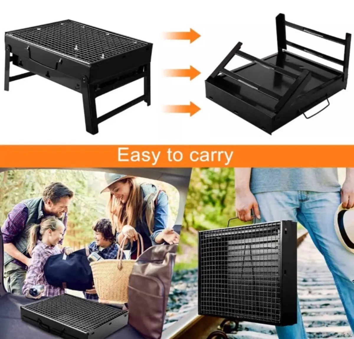 Portable Folding BBQ Barbecue Grill Compact NEW - Image 2