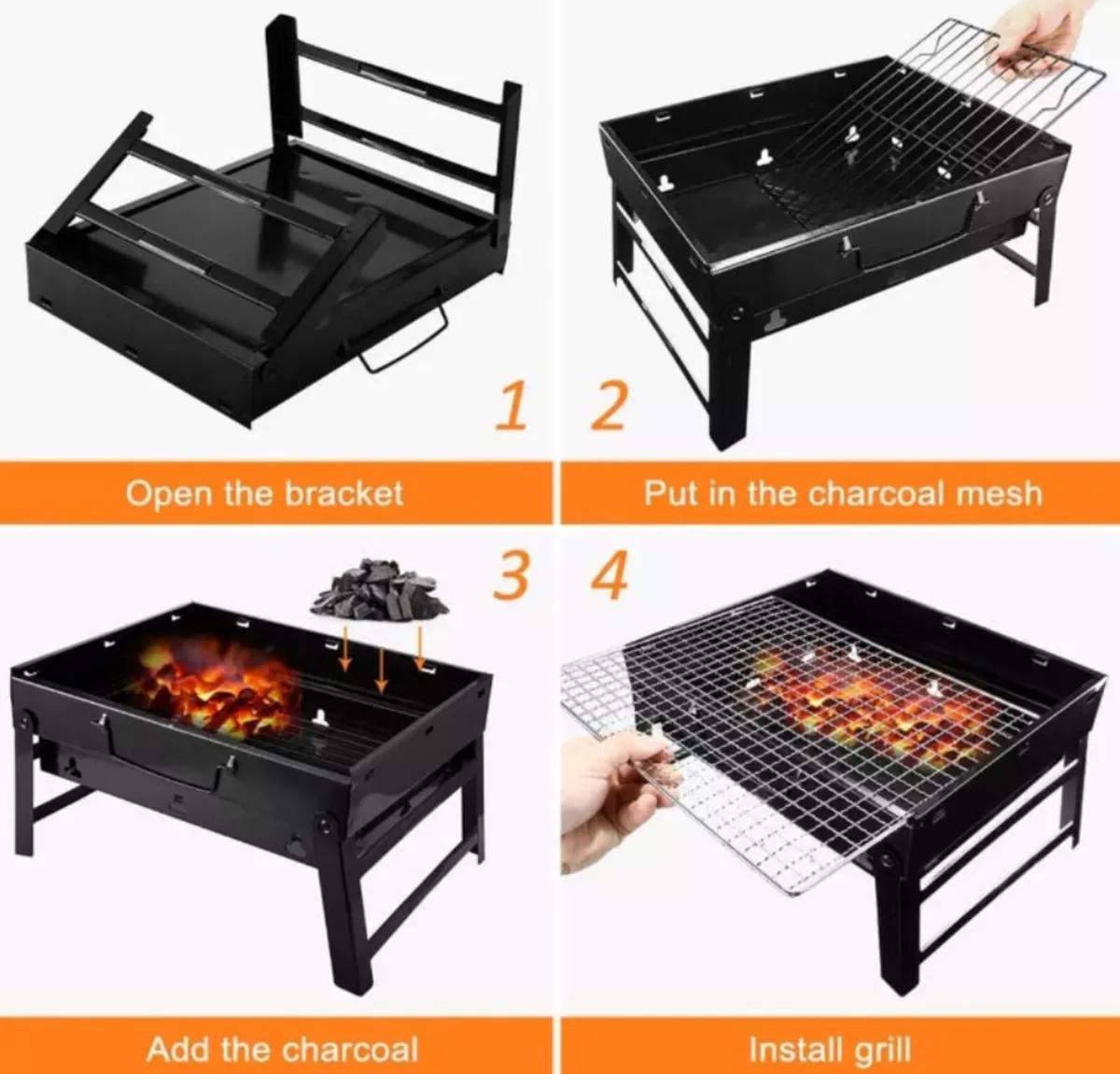 Portable Folding BBQ Barbecue Grill Compact NEW - Image 4