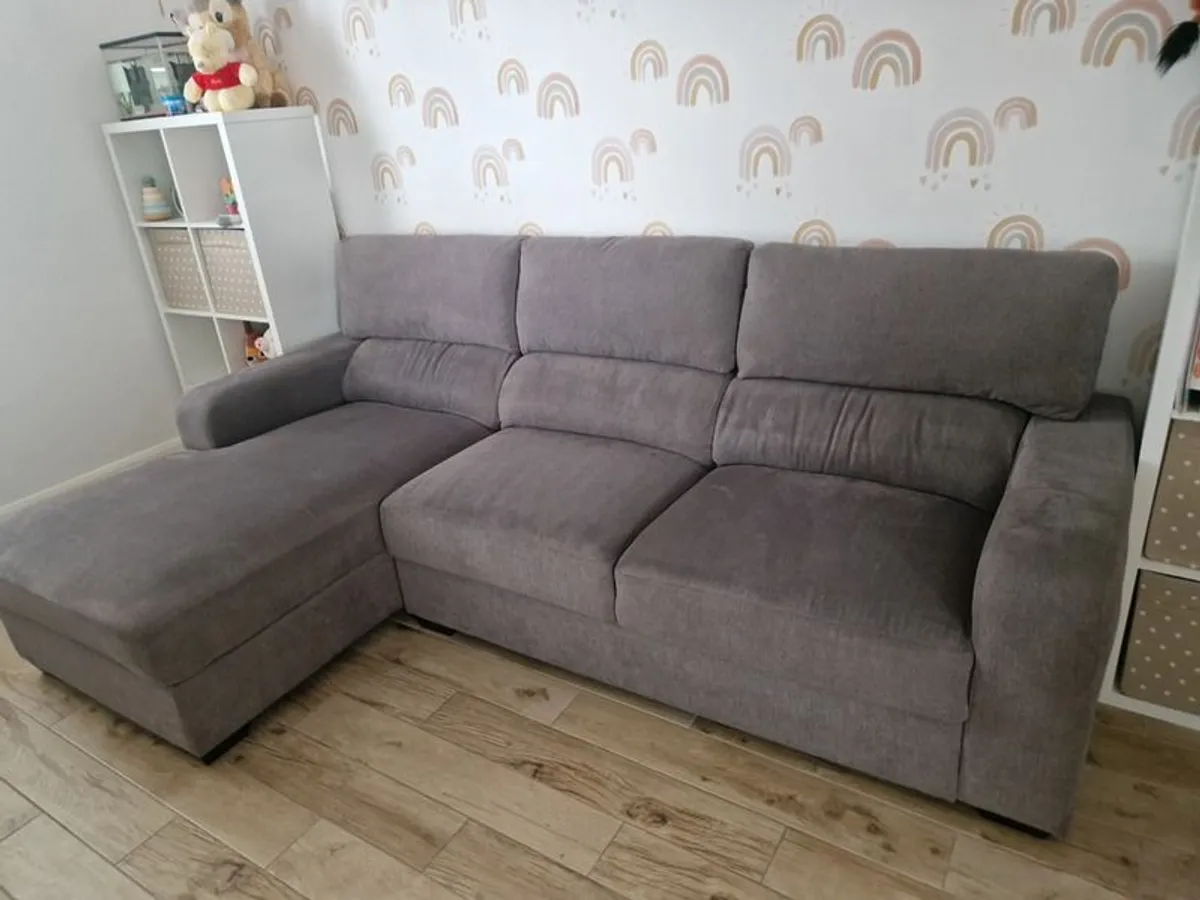 Grey Left Hand Chaise Couch - Image 1