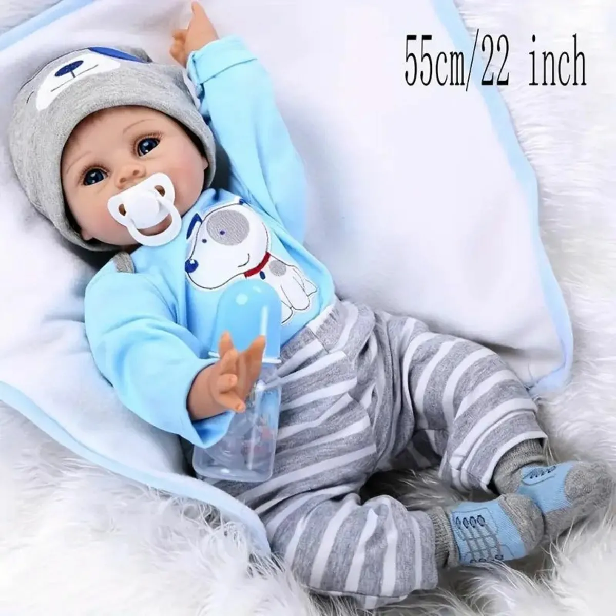 Reborn Baby Doll, 55 cm Handmade Lifelike Vinyl Ba - Image 1