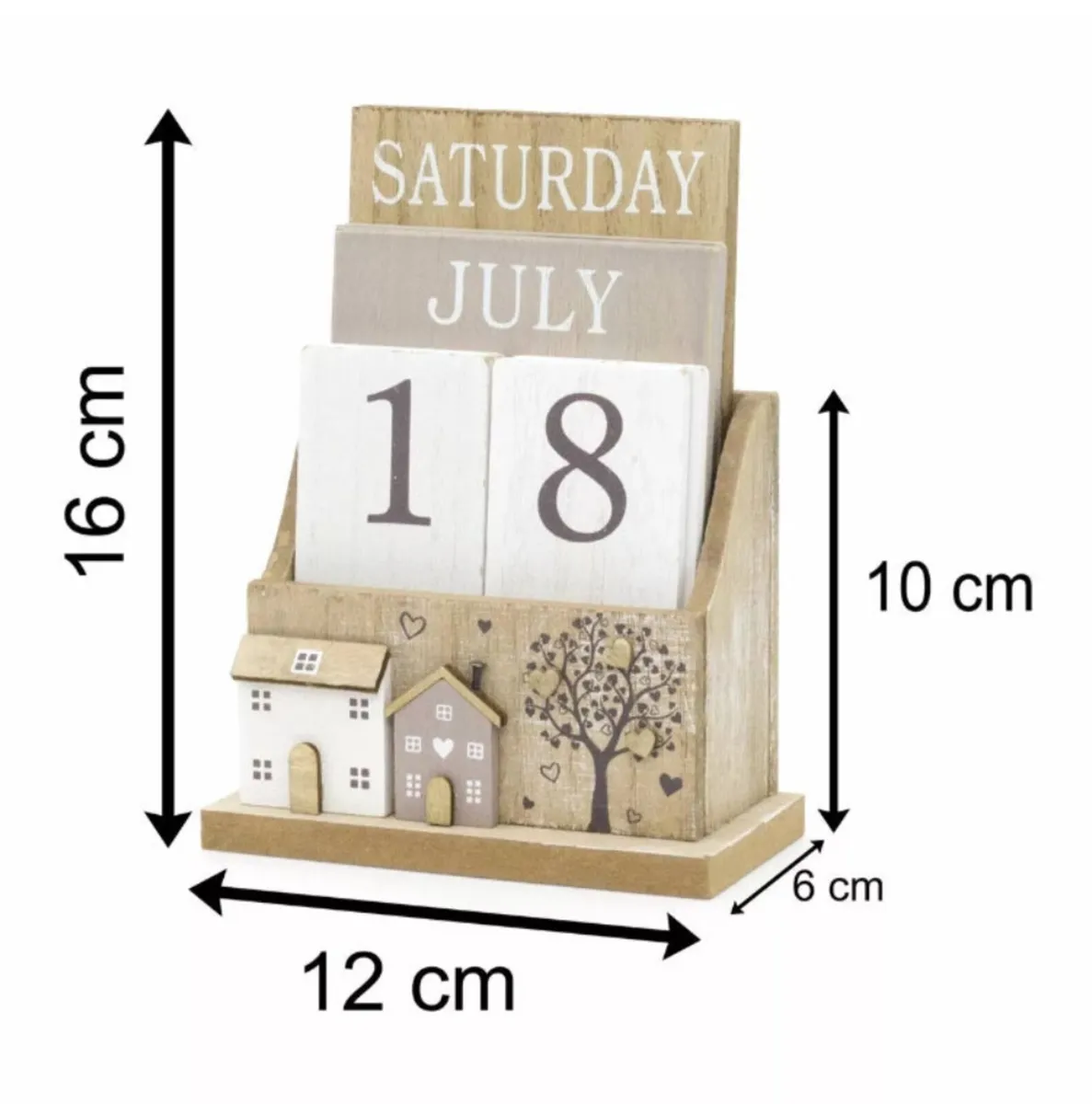 Vintage Style Shabby Chic Wooden Desk Calendar NEW - Image 2