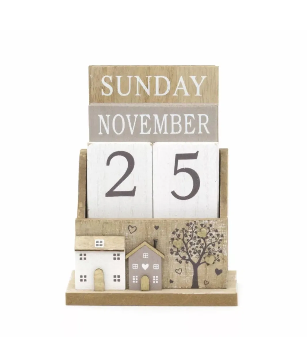 Vintage Style Shabby Chic Wooden Desk Calendar NEW - Image 3