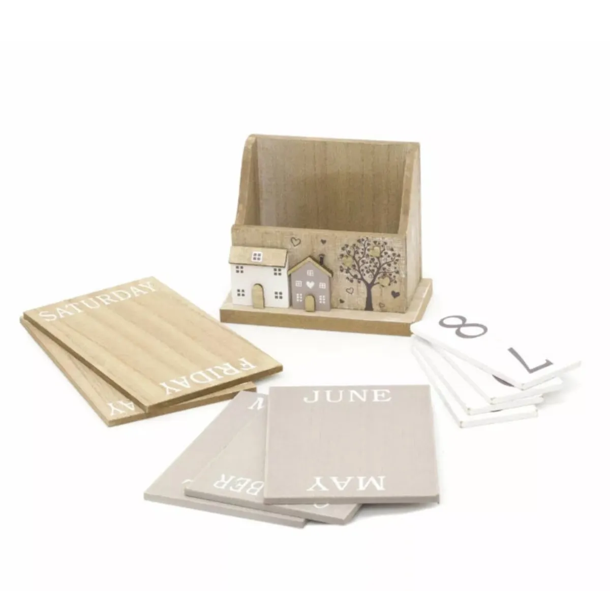 Vintage Style Shabby Chic Wooden Desk Calendar NEW - Image 4