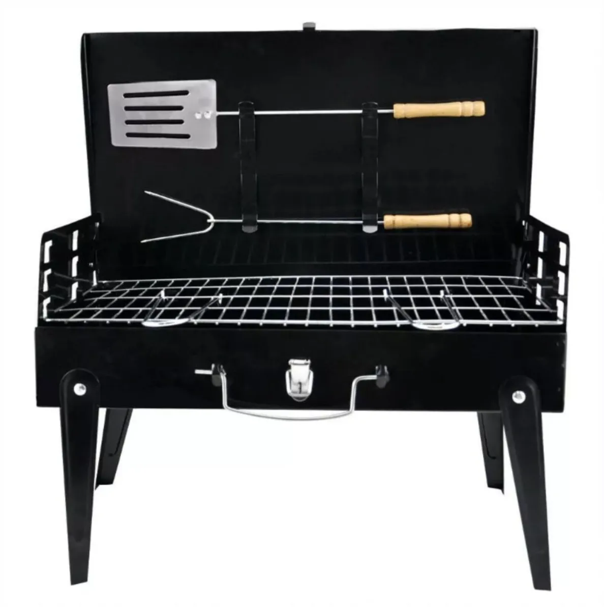 Portable BBQ Grill Barbecue & Utensils NEW - Image 3