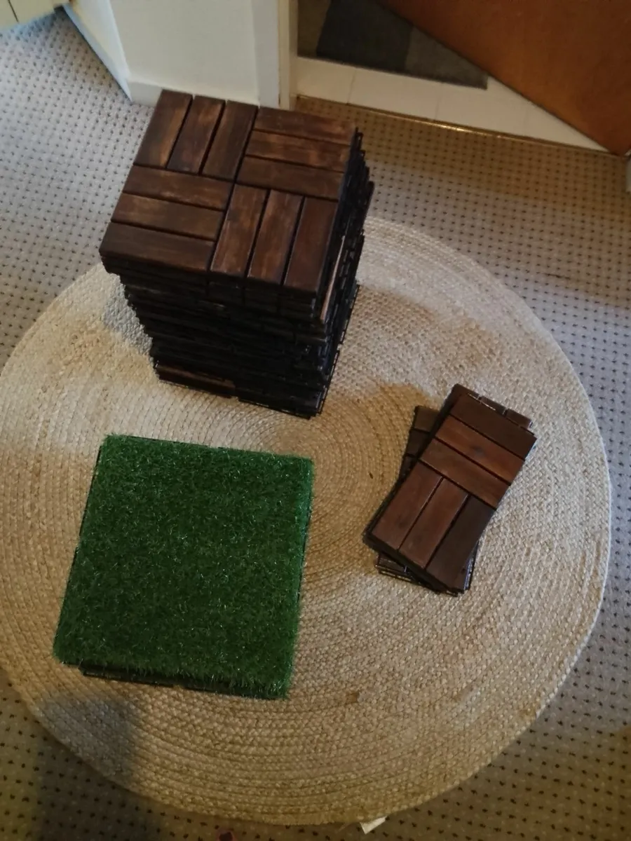 Ikea Runnen outdoor floor decking tiles & edging - Image 1