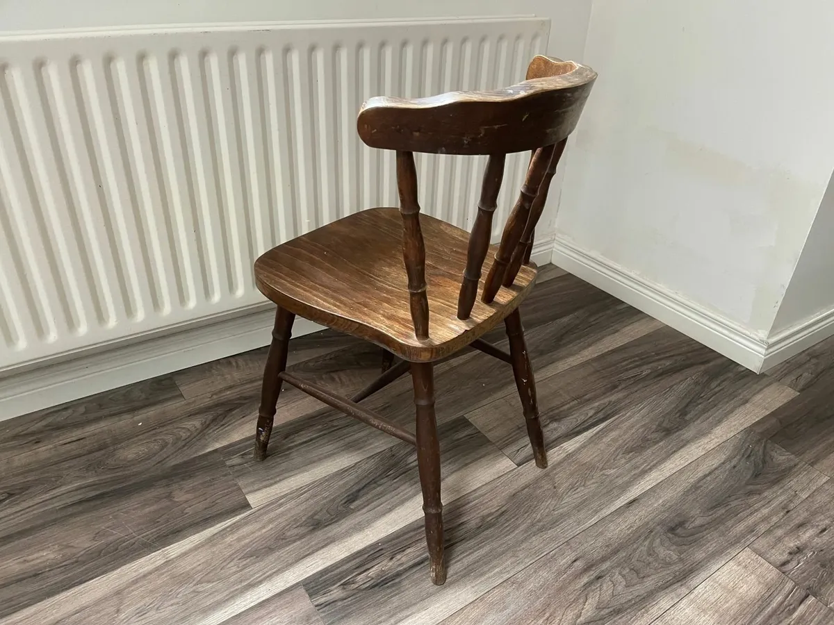 Vintage Wooden Dining Table and 6 Chairs - Image 3