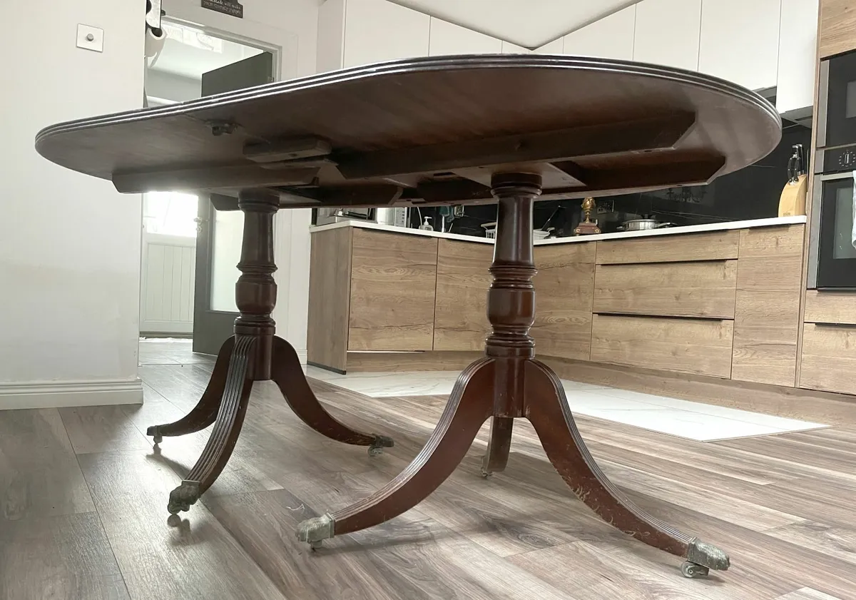 Vintage Wooden Dining Table and 6 Chairs - Image 4