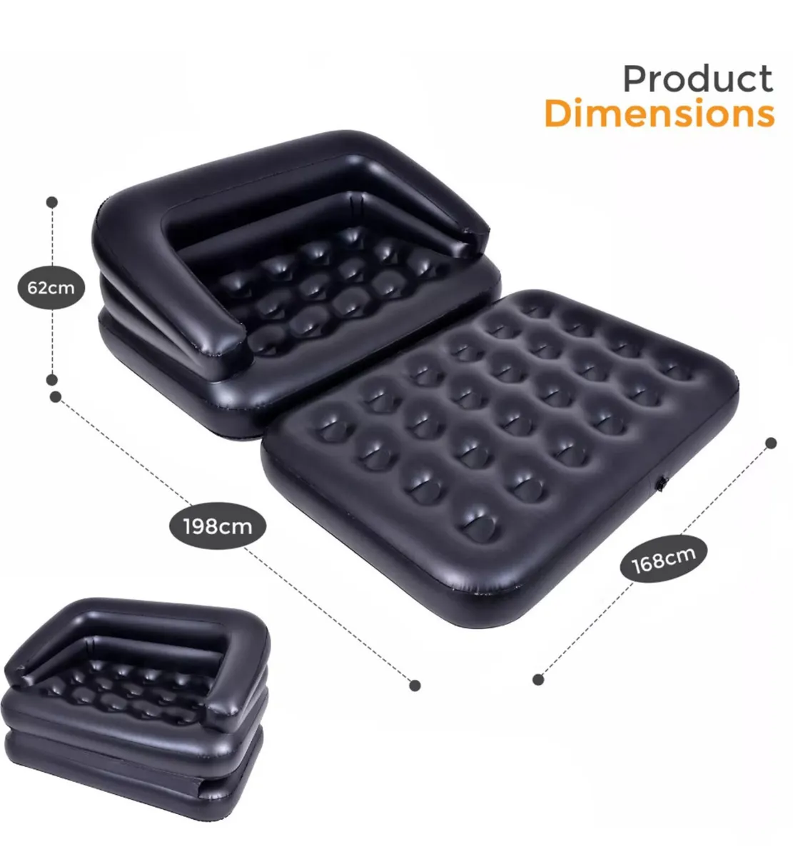 Inflatable Double Sofa Air Bed NEW - Image 2