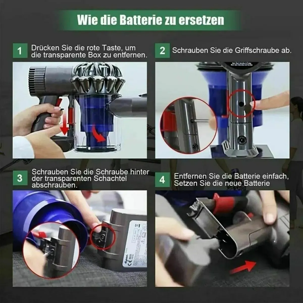Battery Replacement for Dyson V6 6000mAh 21.6V - Image 2
