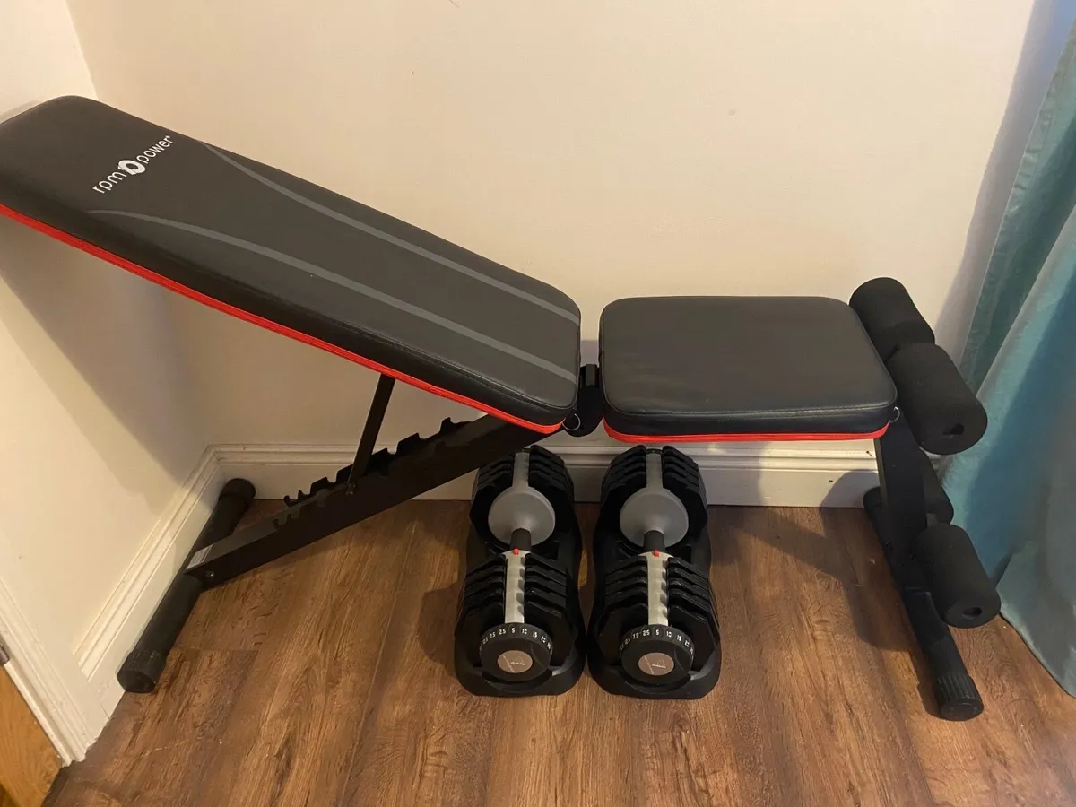 Bench + Adjustable Dumbbells - Image 1