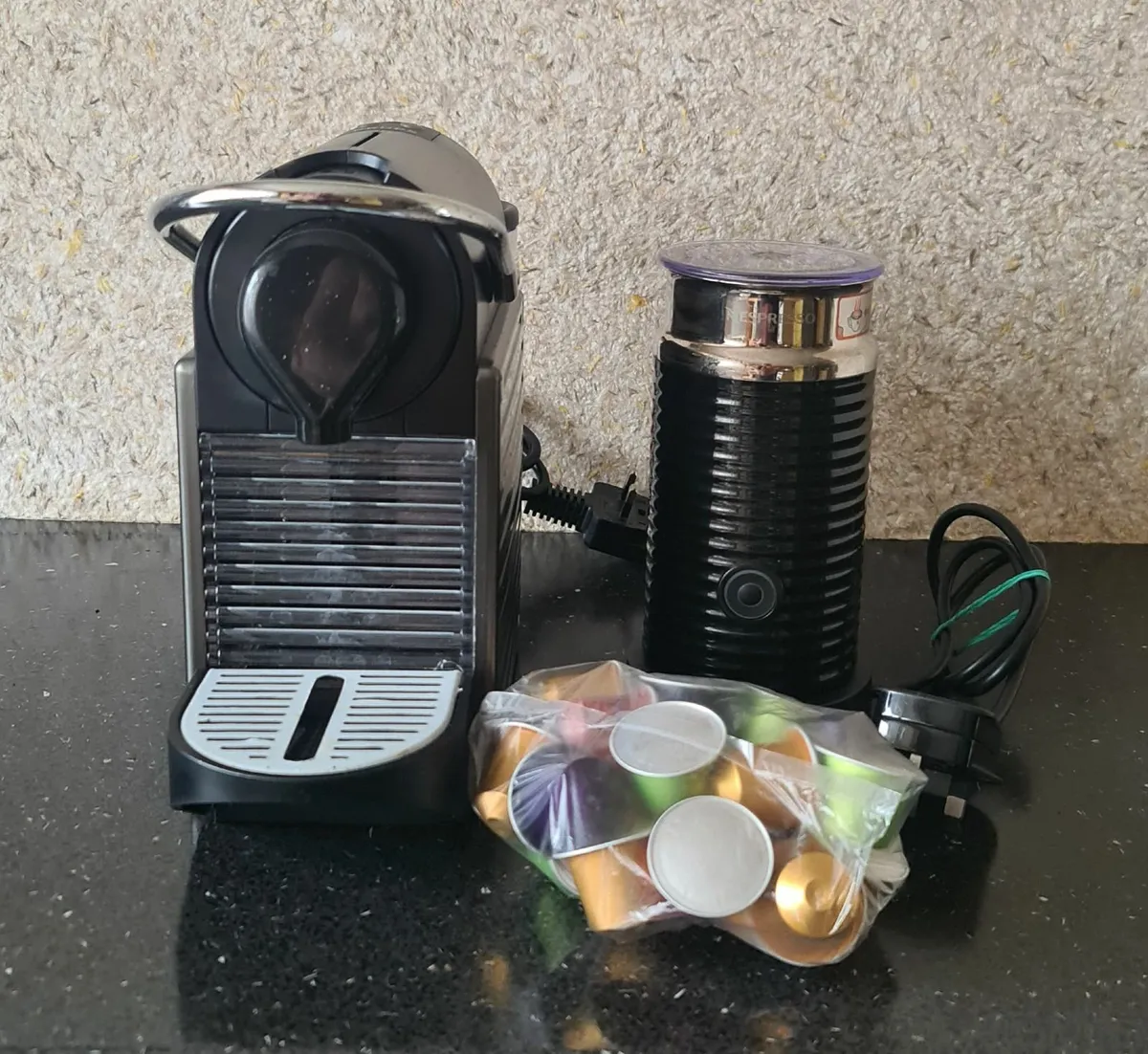 Nespresso Krups Coffee Pod Machine + Milk Frother - Image 1