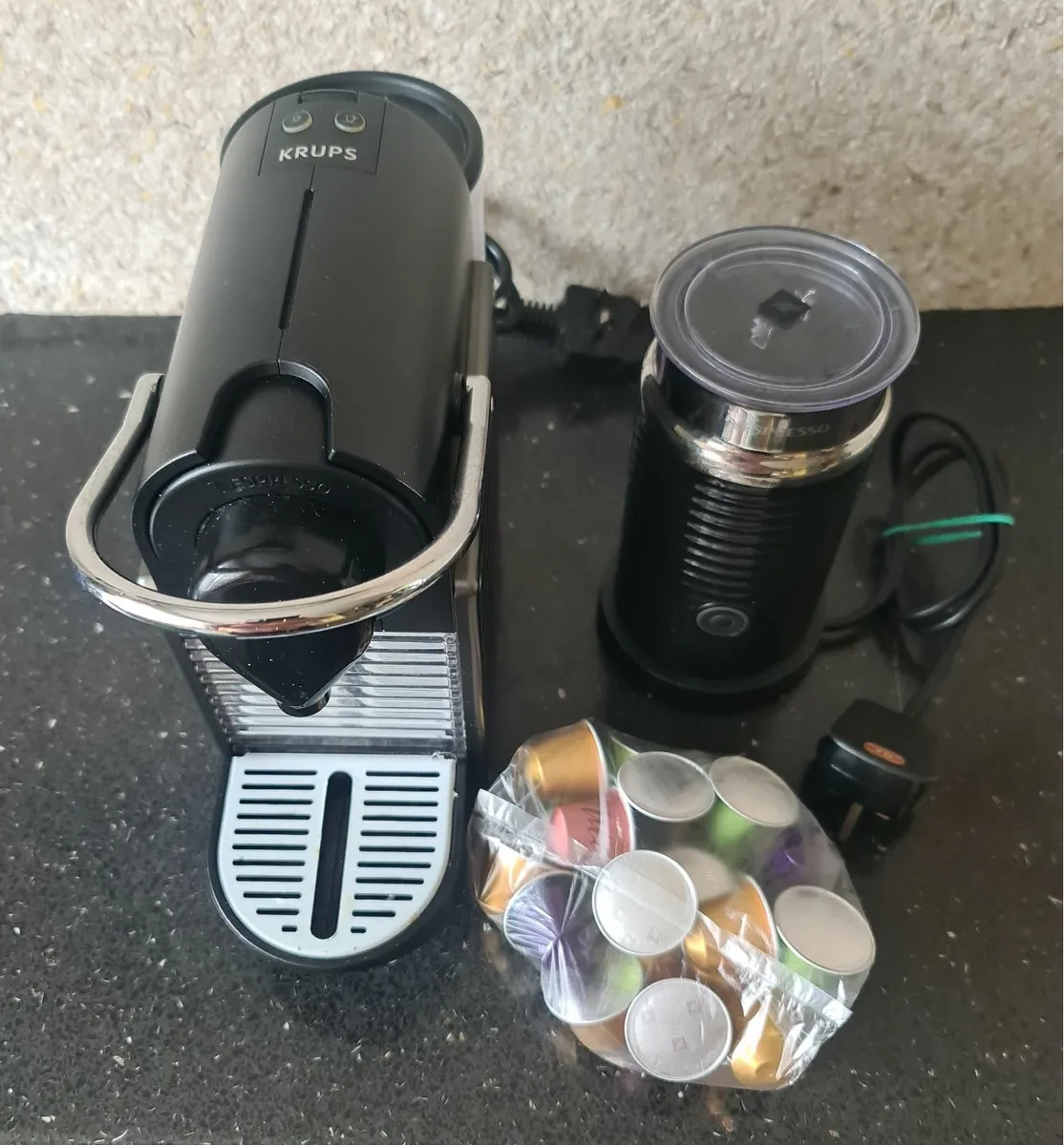 Nespresso Krups Coffee Pod Machine + Milk Frother - Image 3