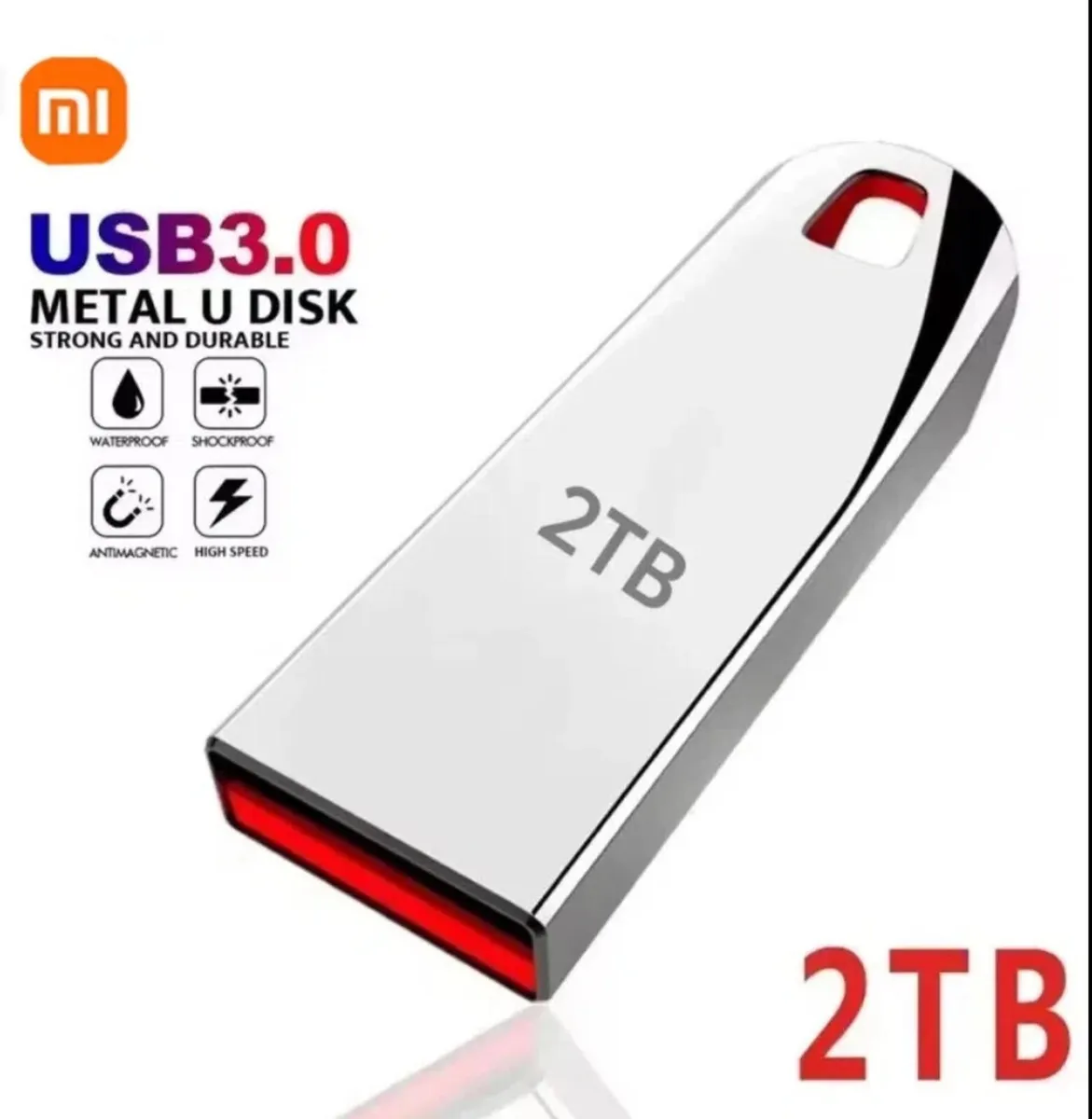 2TB USB 3.0 Memory Stick Metal Flash Pen Drive - Image 1