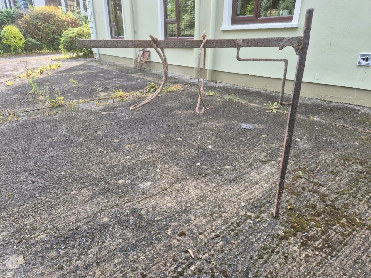 Antique fire crane and pot hooks - Image 2