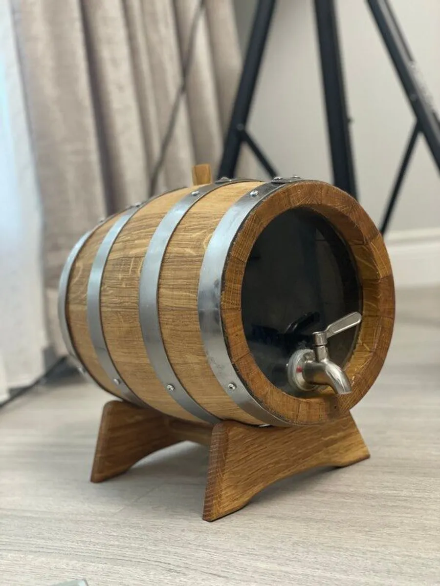 Premium 5L Oak Barrel with Glass Bottom A Perfect Gift & Home Bar Essential - Image 1