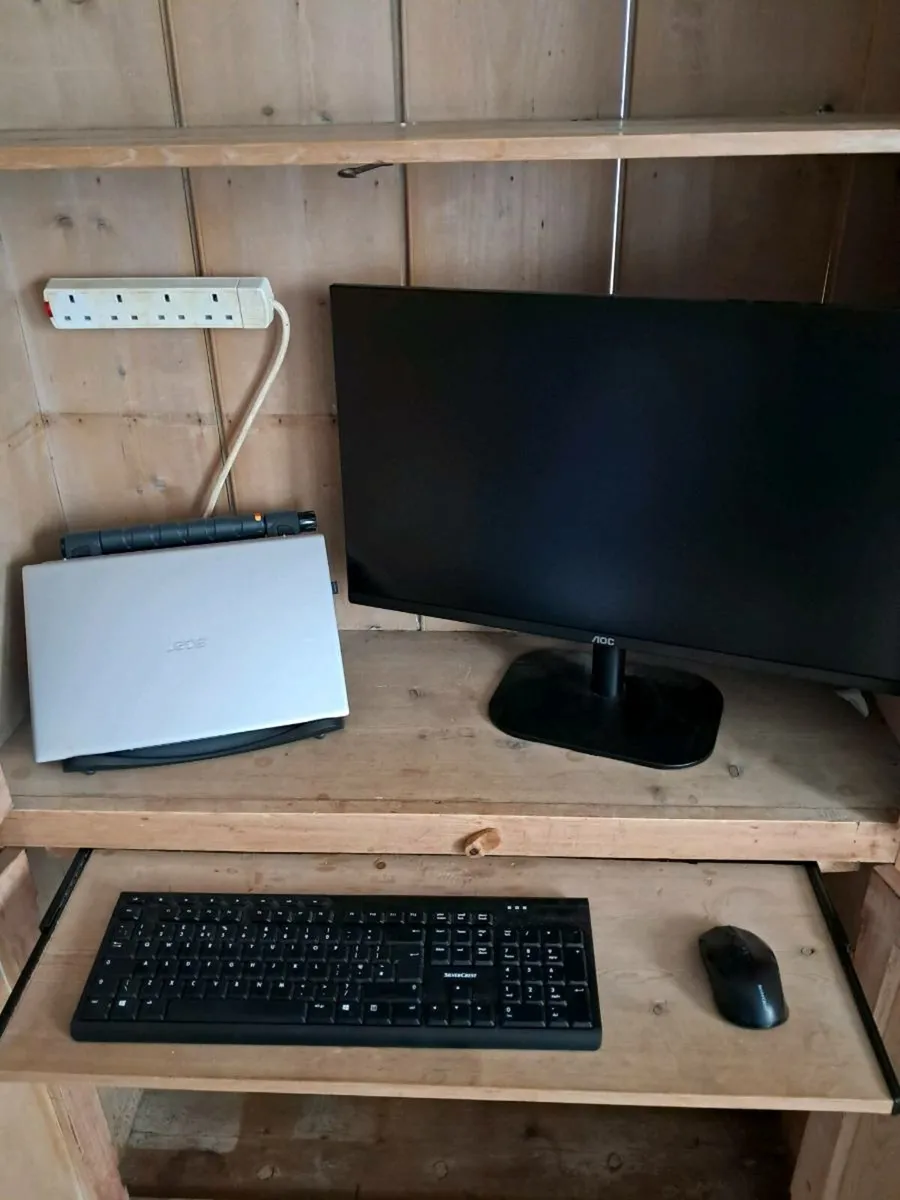 Tall cabinet converted to desk - Image 2