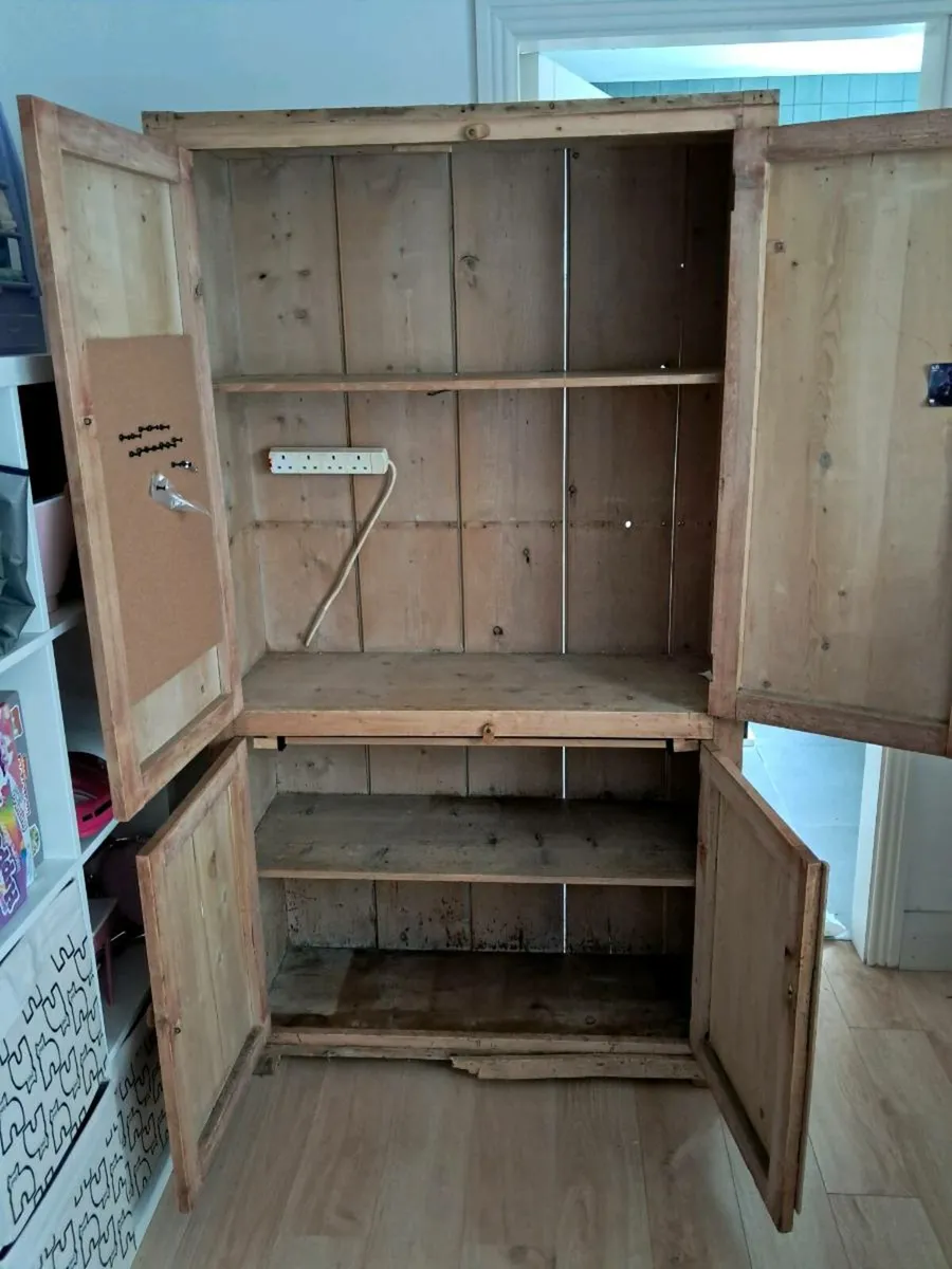 Tall cabinet converted to desk - Image 4