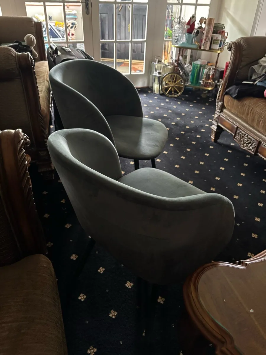 Excellent condition chairs x2 suede - Image 2