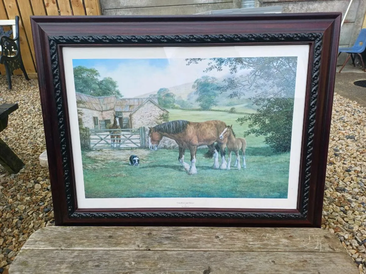 Large Vintage Equestrian Picture - Image 2