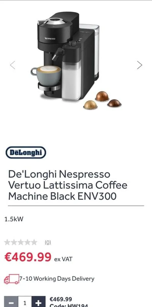Nespresso Vertuo Lattissima Coffee - Image 4