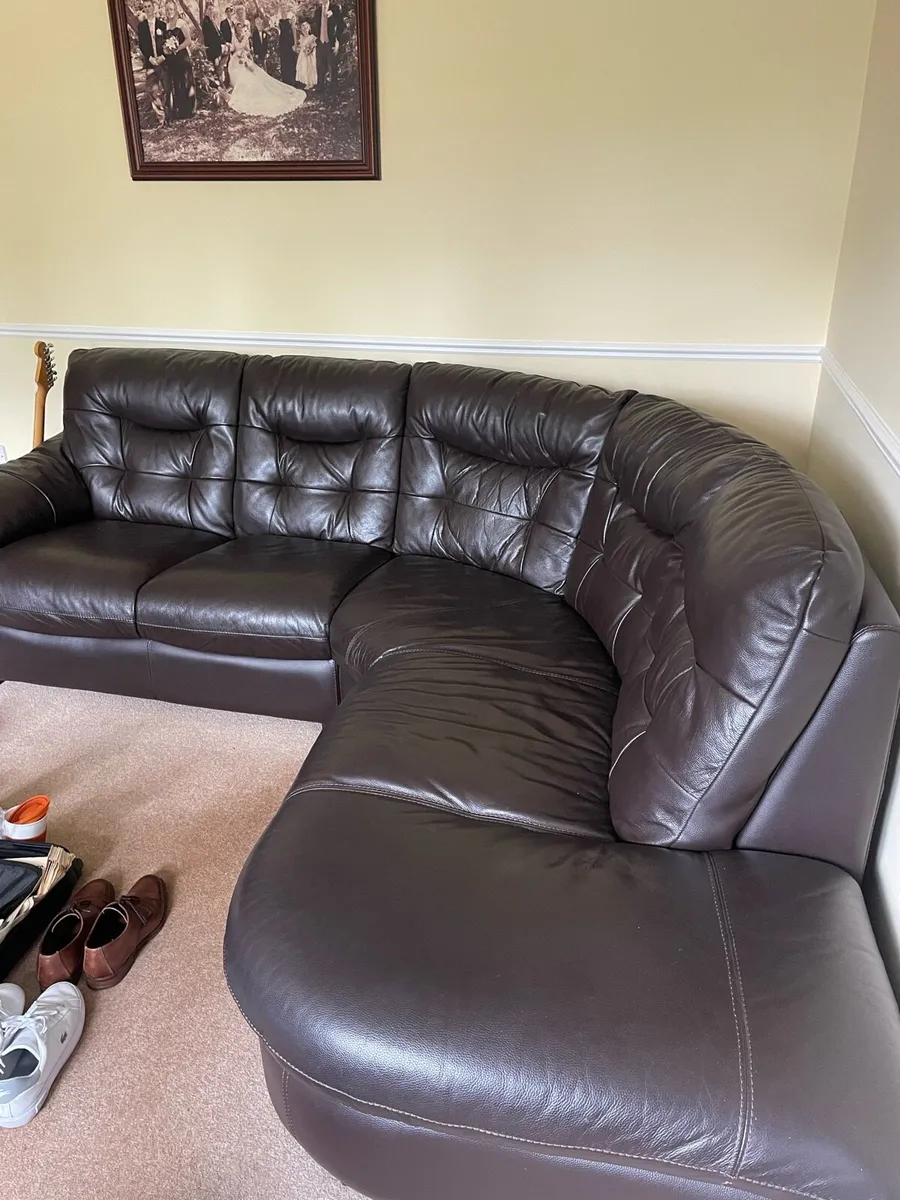Leather corner sofa - Image 2