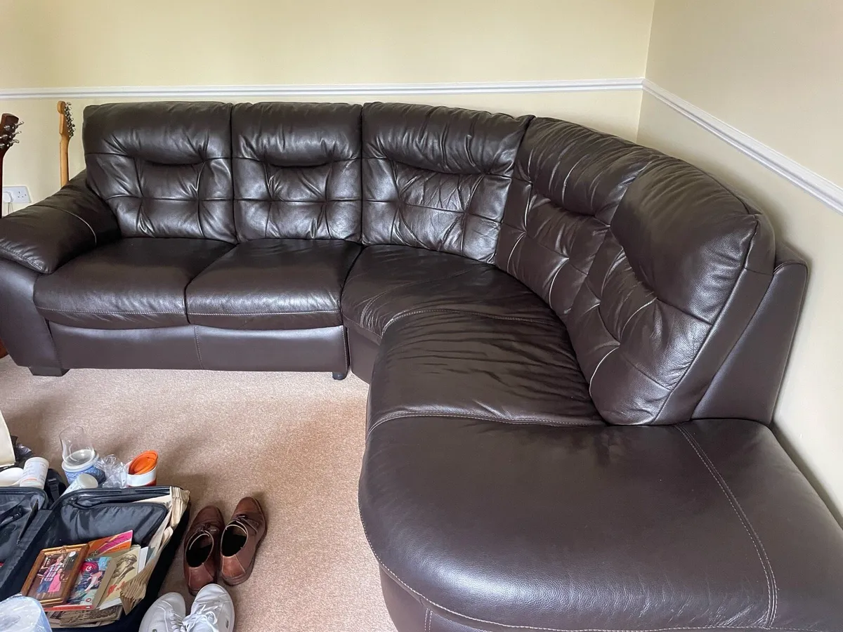 Leather corner sofa - Image 3