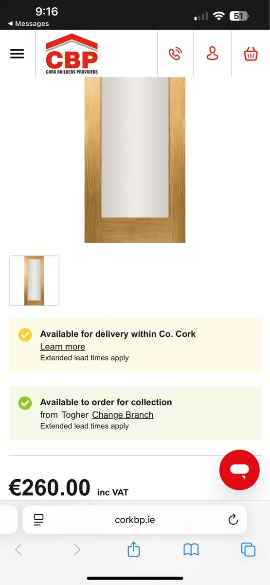 Seadec Oak shaker Door clear glass - Image 1