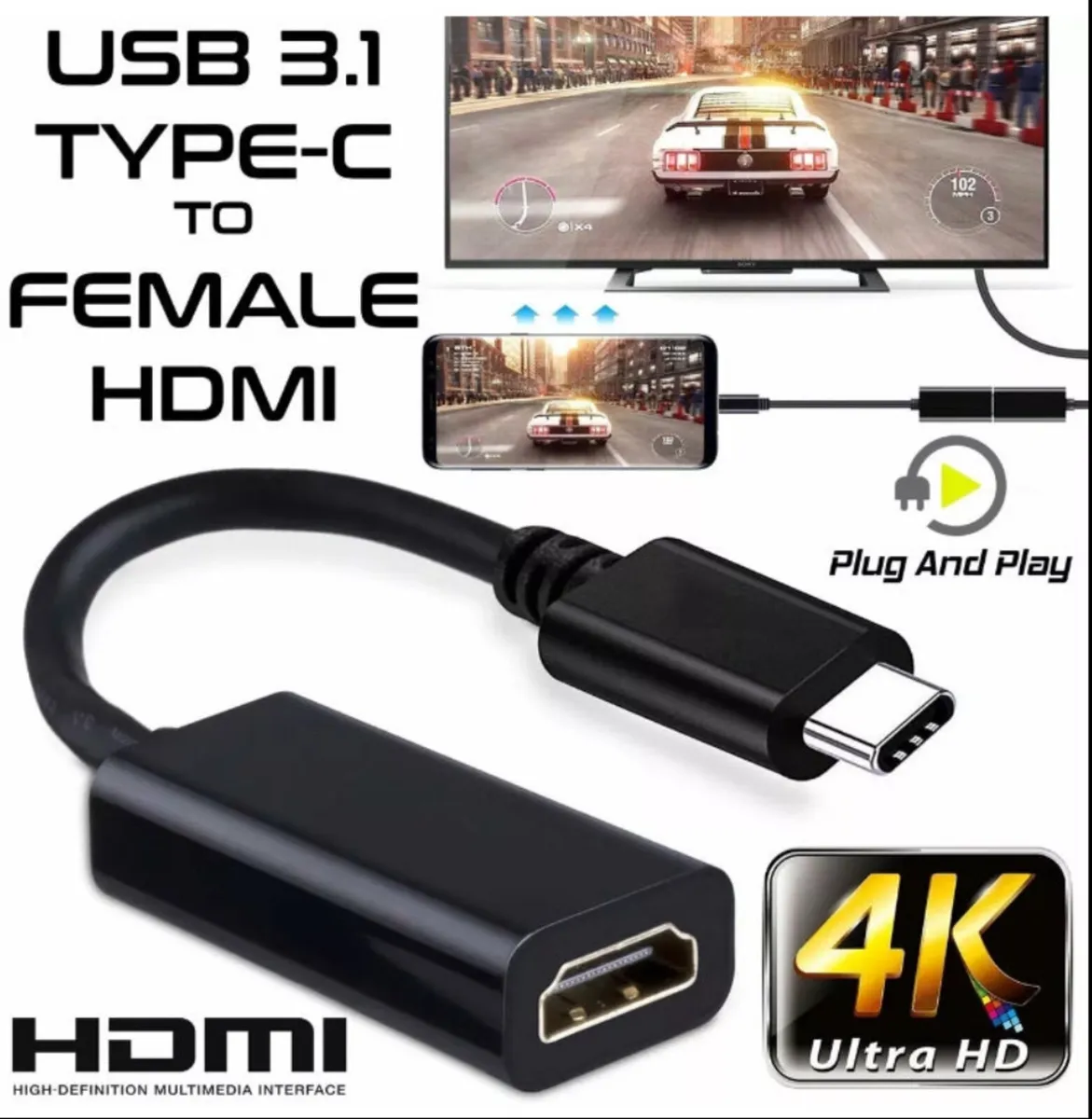 USB Type C to Female HDMI Adapter NEW - Image 1