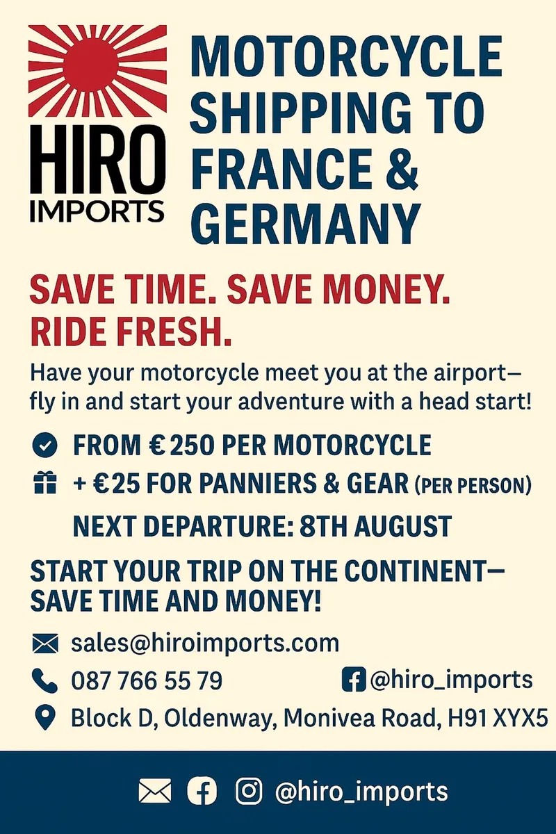 Motorcycle Shipping - Galway to the Continent
