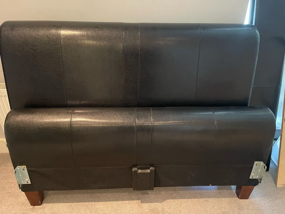 Like New - 4 Ft 6” Solid Leather Double Bed Frame
