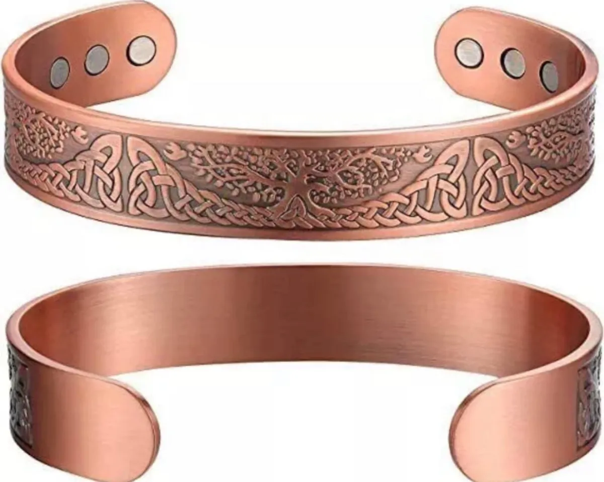 Tree of Life Copper Magnetic Bangle Pain Relief - Image 3