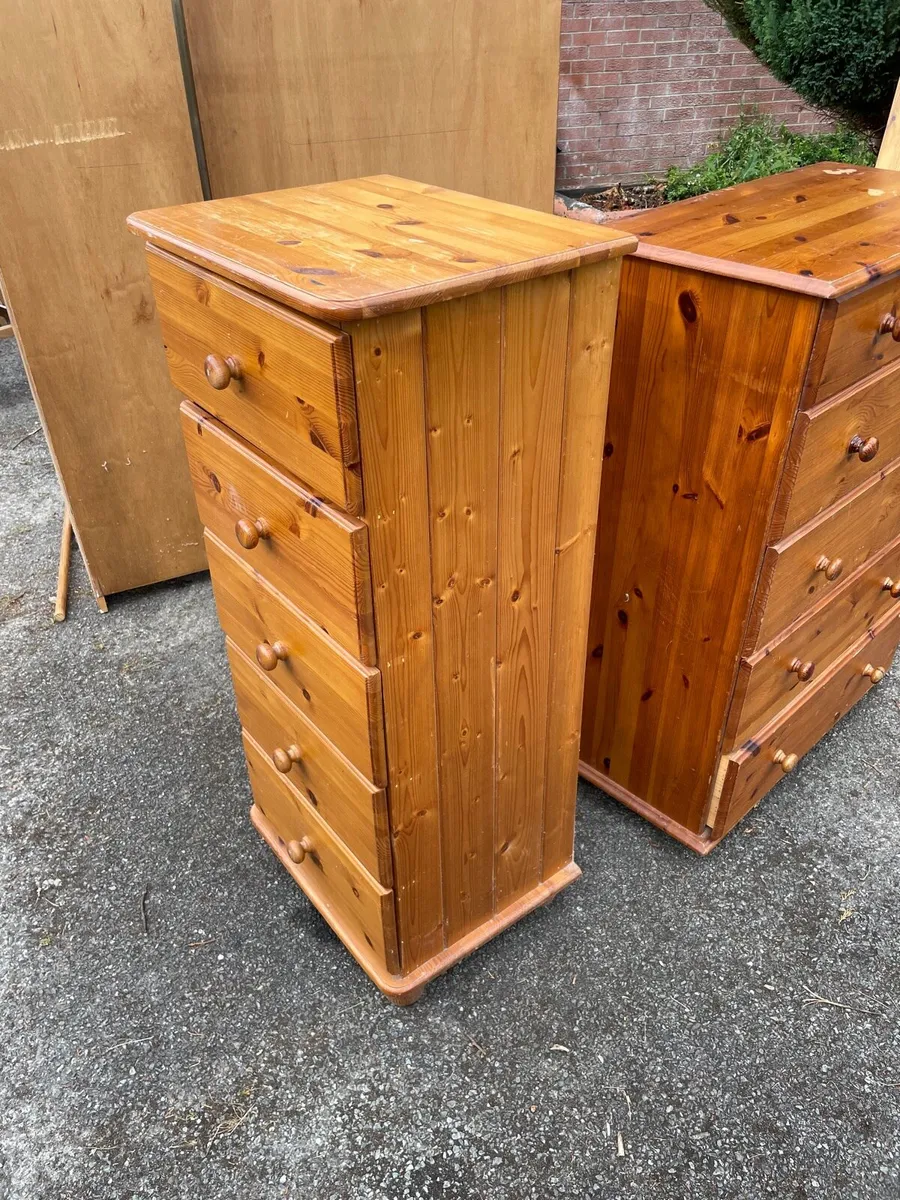 Pine tall boy chest / locker unit - Image 3