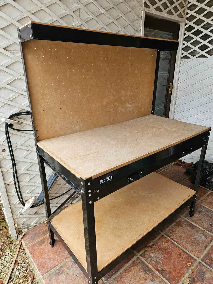 Workbench table with drawer carpentry work bench - Image 1