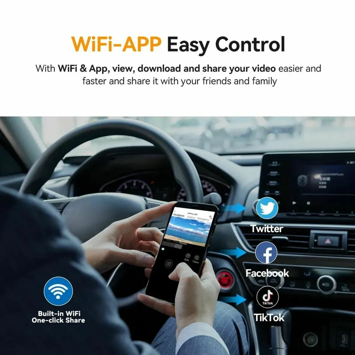 Dash Cam Mini Pro 1296P HD WiFi Car Recorder - Image 2