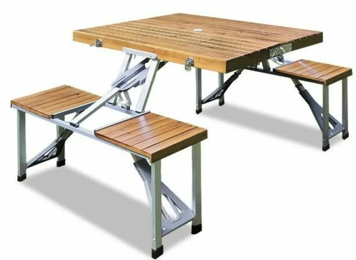 Camping Table Suitcase with Chairs Foldable - Image 1