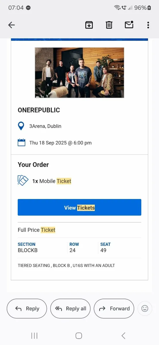 Concert ticket