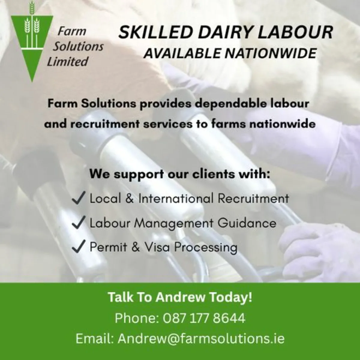 Dairy Labour Farm Worker Farm Manager Nationwide - Image 3