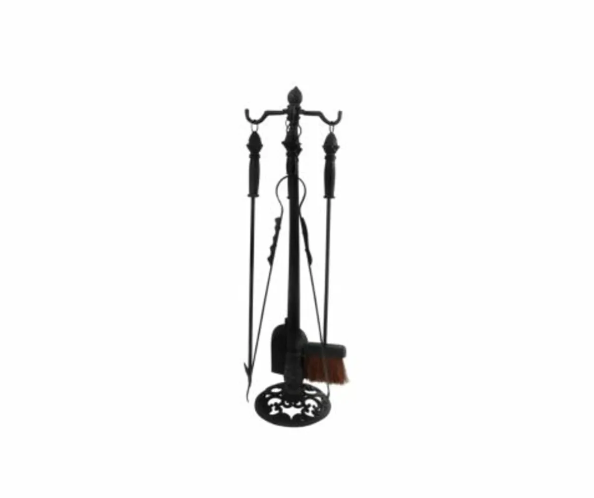 Fire place toolstand + 4 pieces black