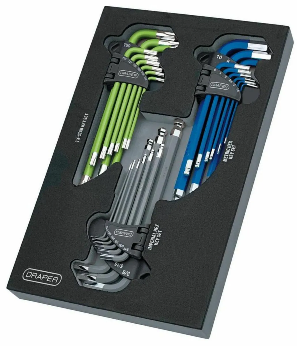 Draper TX-STAR®, Hex Key Sets in EVA Storage Tray - Image 1
