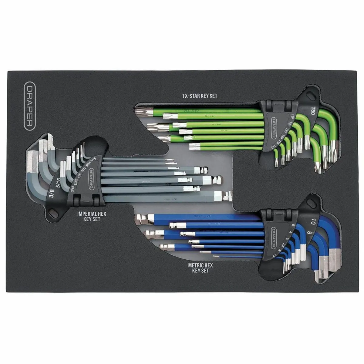 Draper TX-STAR®, Hex Key Sets in EVA Storage Tray - Image 3