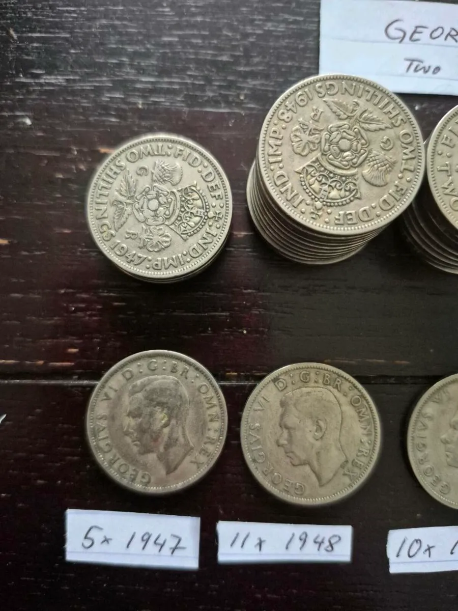 George VI two shilling coins - Image 2