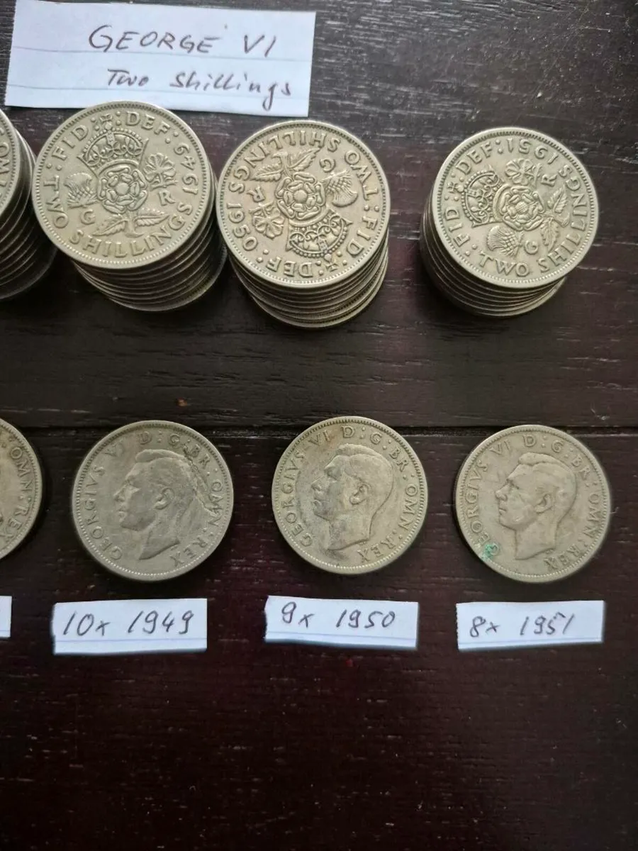 George VI two shilling coins - Image 3