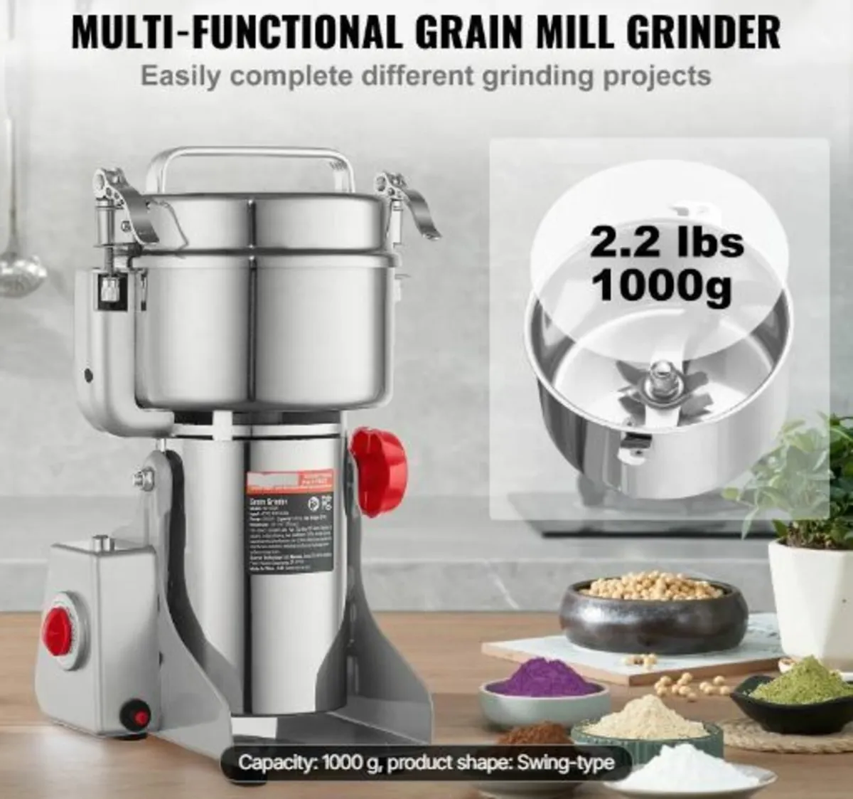 1000g Commercial Spice Grinder - Image 2