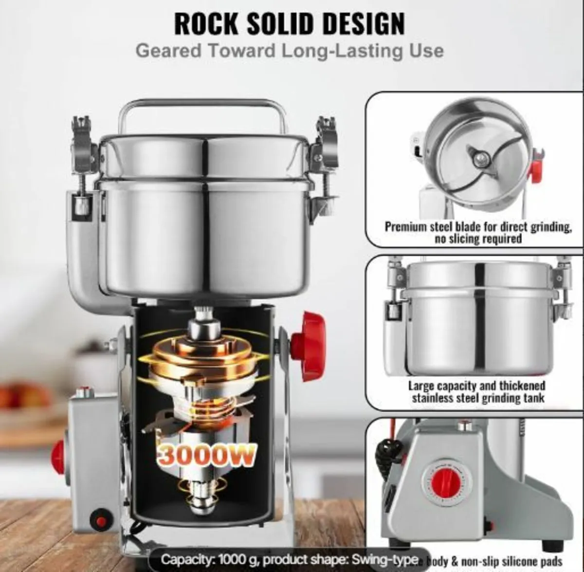 1000g Commercial Spice Grinder - Image 3